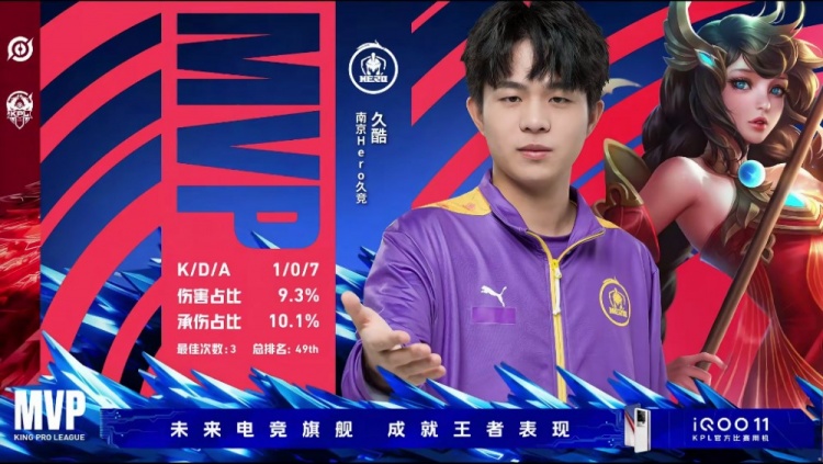 《王者荣耀》2023 KPL春季赛赛报：久酷大乔精准电梯救援队友！Hero 2-1 MTG
